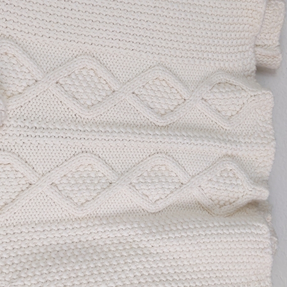 Ireland's Eye Chunky Cable Knit Cardigan Pom Hoodie Fisherman Sweater 4-5 - Picture 8 of 10